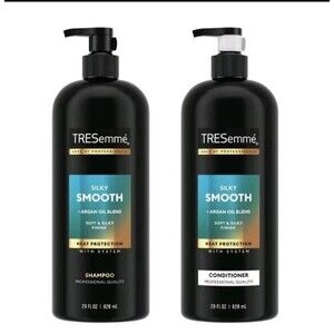 Tresemme Silky Smooth  Shampoo & Conditioner  28 oz each Argon Oil Blend New